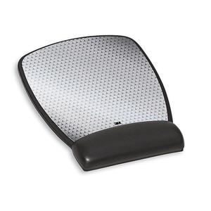 Precise Leatherette Mouse Pad w/Standard Wrist Rest, 6-3/4 x 9-1/8, Black, Sold as 1 Each, 5PACK , Total 5 Each