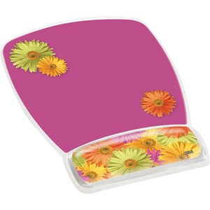 3M Precise Mouse Pad with Gel Wrist Rest, Daisy Design (MW308DS),Pink (Daisy),9"*7.5"