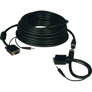 Tripp Lite 100ft SVGA / VGA Coax Monitor Cable with Audio and RGB High Resolution Easy Pull HD15 M/M 100'