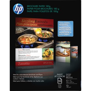 HP Professional Business Paper, Glossy, 8.5x11 in, 48 lb, 150 sheets, works with inkjet, PageWide, laser printers (Q1987A)