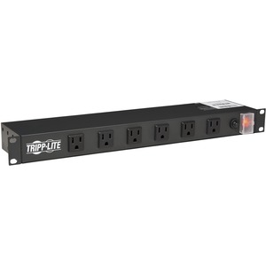 Tripp Lite 1U Rack-Mount Power Strip, 120V, 15A, 5-15P, 12 Right-Angle 5-15R Outlets (6 Front-Facing, 6 Rear-Facing), 15 ft. (4.57 m) Cord