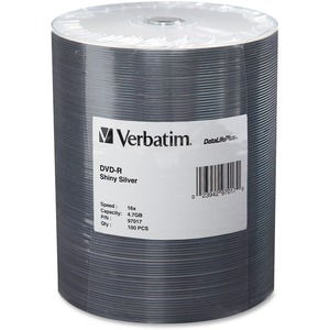 Verbatim DVD-R 4.7GB 16X DataLifePlus Shiny Silver Silk Screen Printable