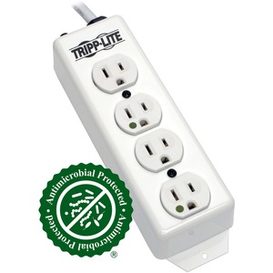 Tripp Lite by Eaton Safe-IT Medical-Grade Power Strip, UL 1363, 4 Hospital-Grade Outlets, Antimicrobial, 15 ft. (4.57 m) Cord