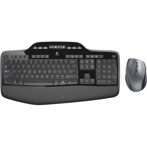 Logitech MK710 Wireless Keyboard and Mouse Combo ? Includes Keyboard and Mouse, Stylish Design, Built-In LCD Status Dashboard, Long Battery Life