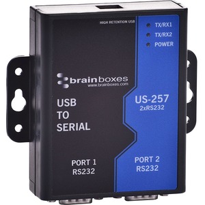 Brainboxes 2 Port RS232 USB to Serial Adapter