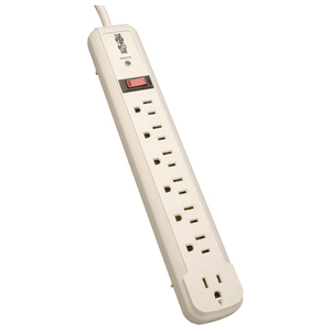 Tripp Lite by Eaton Protect It! 7-Outlet Surge Protector, 4 ft. (1.22 m) Cord, 1080 Joules, 1 Diagnostic LED, Light Gray Housing