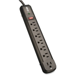 Eaton Tripp Lite Series Protect It! 7-Outlet Surge Protector, 6 Right-Angle Outlets, 4 ft. (1.22 m) Cord, 1080 Joules, Diagnostic LED, Black Housing