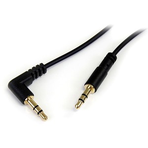 StarTech.com 1 ft Slim 3.5mm to Right Angle Stereo Audio Cable