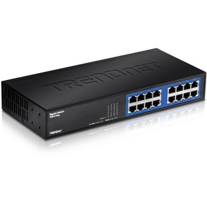 TRENDnet 6-Port Unmanaged Gigabit GREENnet Desktop Metal Switch, Ethernet-Network Switch, 16 x 10-100-1000 RJ-45 Ports, 32 Gbps Forwarding Capacity, Lifetime Protection, Black, TEG-S16DG