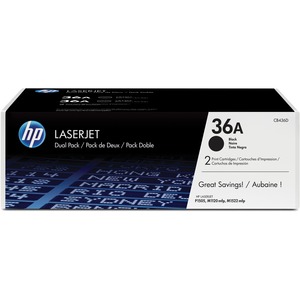 HP 36A Black Toner Cartridges (2-pack) | Works with HP LaserJet M1120 MFP Series, HP LaserJet M1522 MFP Series, HP LaserJet P1505 Series | CB436D