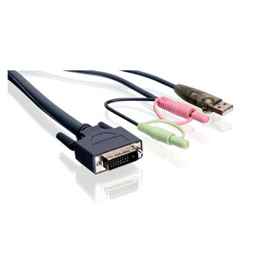 IOGEAR 6' Dual-Link DVI KVM Cable, with USB and Audio/Mic, TAA Compliant