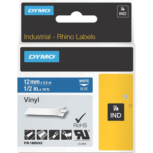 Dymo White on Blue Color Coded Label