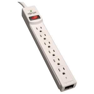 Tripp Lite by Eaton Protect It! 6-Outlet Surge Protector, 8 ft. (2.43 m) Cord, 990 Joules, Tel/Modem Protection, Gray Housing