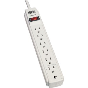 Eaton Tripp Lite Series Protect It! 6-Outlet Surge Protector, 15 ft. Cord, 790 Joules, Diagnostic LED, Light Gray Housing