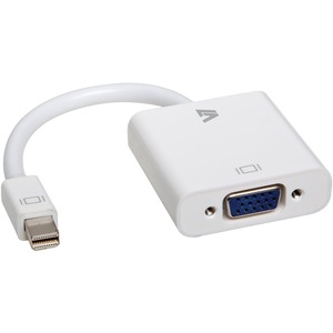 V7 White Video Adapter Mini DisplayPort Male to VGA Female