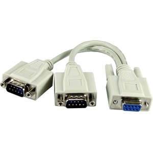 QVS Serial DB9 Female to DB9 Male & Male Splitter Cable