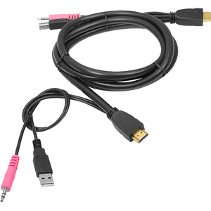 SIIG CE-KV0211-S1 USB HDMI KVM Cable with Audio and Mic