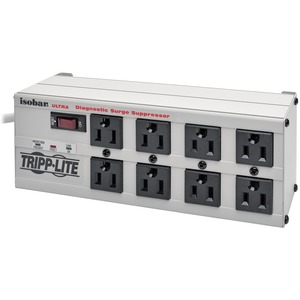 Tripp Lite by Eaton Isobar 8-Outlet Surge Protector 12 ft. Cord with Right-Angle Plug 3840 Joules Diagnostic LEDs Metal Housing