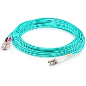 AddOn 2m LC (Male) to SC (Male) Aqua OM3 Duplex Fiber OFNR (Riser-Rated) Patch Cable