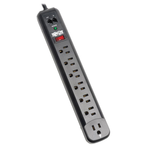 Tripp Lite by Eaton Protect It! 7-Outlet Surge Protector, 6 ft. (1.83 m) Cord, 1080 Joules, Modem/Fax Protection, Black Housing