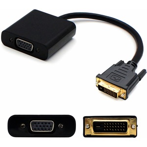 DVI-D Single Link (18+1 pin) Male to VGA Female Black Active Adapter For Resolution Up to 1920x1200 (WUXGA)