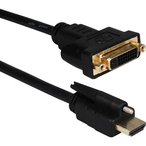 QVS 1-Meter DVI Female to Locking HDMI Male Adaptor