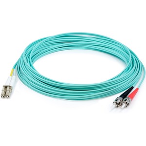 AddOn 1m LC (Male) to ST (Male) Aqua OM4 Duplex Fiber OFNR (Riser-Rated) Patch Cable