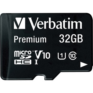 32GB Premium microSDHC Memory Card with Adapter, UHS-I V10 U1 Class 10