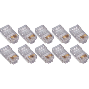 50PK RJ45 Plugs Round Solid Stranded Conducter 4-Pair Cat6 Cable