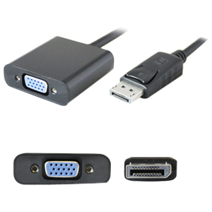 DisplayPort 1.2 Male to VGA Female Black Adapter Which Requires DP++ For Resolution Up to 1920x1200 (WUXGA)