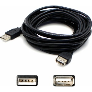 AddOn 6in USB 2.0 (A) Male to Female Black Cable