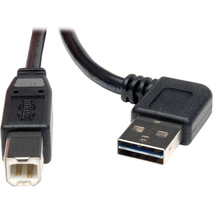 Tripp Lite 3ft USB 2.0 High Speed Cable Reversible Right / Left Angle A to B M/M