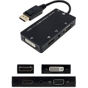 5PK DisplayPort 1.2 Male to DVI, HDMI, VGA Female Black Adapters Which Comes with Audio For Resolution Up to 1920x1200 (WUXGA)