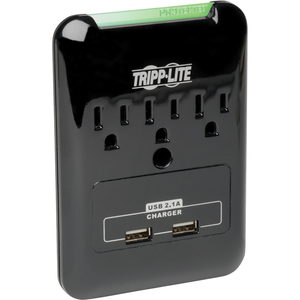 Tripp Lite by Eaton Protect It! 3-Outlet Surge Protector Direct Plug-In 540 Joules 3.4 A USB Charger Diagnostic LED