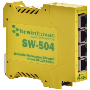 Brainboxes Industrial Ethernet 4 Port Switch DIN Rail Mountable