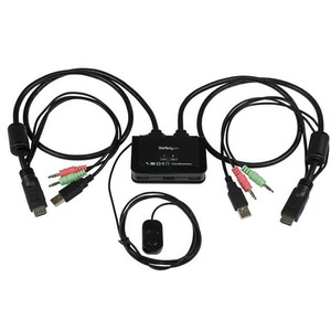 StarTech.com 2 Port USB HDMI Cable KVM Switch with Audio and Remote Switch