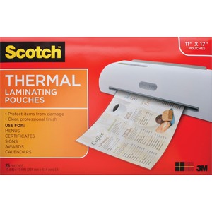 Scotch Thermal Laminating Pouches 25-Pouches 2 Pack 11.45 x 17.48-Inches TP3856-25 