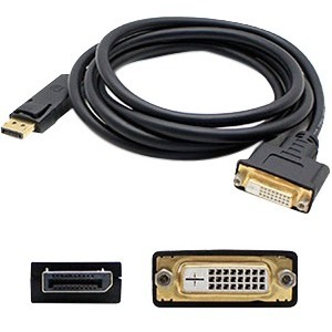 DisplayPort 1.2 Male to DVI-D Dual Link (24+1 pin) Female Black Adapter Which Requires DP++ For Resolution Up to 2560x1600 (WQXGA)