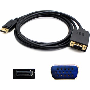 5PK 3ft DisplayPort 1.2 Male to VGA Male Black Cables For Resolution Up to 1920x1200 (WUXGA)