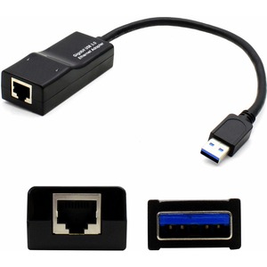 AddOn USB 3.0 (A) Male to RJ-45 Female Gray & Black Adapter