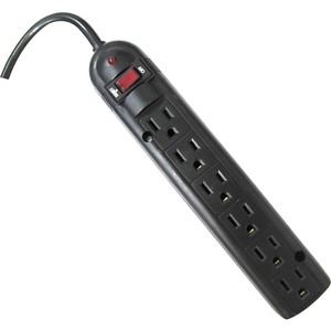 Weltron 6 Outlet Black Plastic Surge Protector w/ 20ft Cord