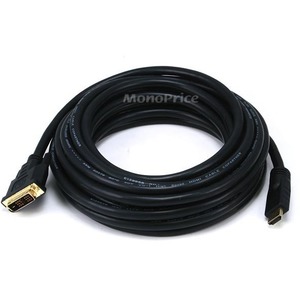 Monoprice 25ft 26AWG CL2 Standard HDMI to DVI Adapter Cable