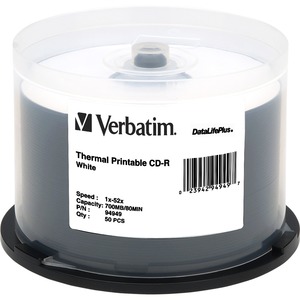 Verbatim CD-R 700MB 52X DataLifePlus White Thermal Printable