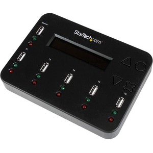 StarTech.com Standalone 1 to 5 USB Thumb Drive Duplicator/Eraser, Multiple Flash Drive Copier, 1.5 GB/min Sector-by-Sector, 3 Erase Modes
