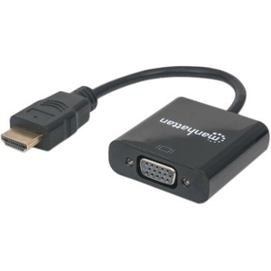 Manhattan HDMI Male to VGA Female Converter with Optional USB Micro-B Power Port