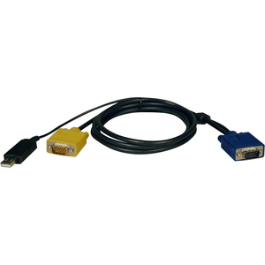 Tripp Lite KVM USB Cable Kit for B020-Series and B022-Series KVM Switches, 2-in-1 HD15 and USB Connector, 6-Feet / 1.83 Meters, Lifetime Limited Warranty (P776-006)
