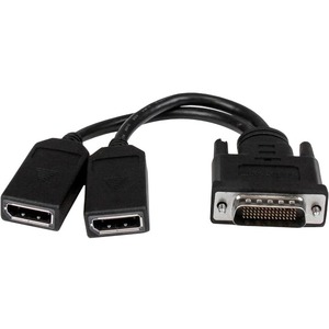 StarTech.com 8" DMS-59 to Dual DisplayPort Adapter Cable, 4K x 2K, DMS 59 pin (M) to 2x DP 1.2 (F) Splitter Y Cable, LFH to 2x DP Monitors