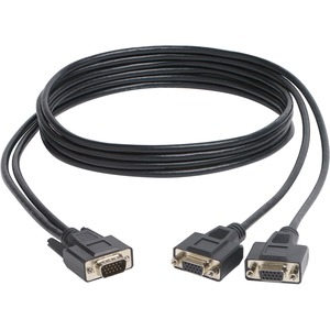 Tripp Lite by Eaton High Resolution VGA Monitor Y Splitter Cable (HD15 M to 2x HD15 F), 6 ft. (1.83 m)