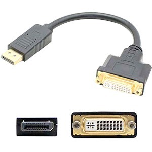 5PK HP FH973AT Compatible DisplayPort 1.2 Male to DVI-I (29 pin) Female Black Adapters Which Requires DP++ For Resolution Up to 2560x1600 (WQXGA)