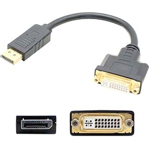 HP FH973AT Compatible DisplayPort 1.2 Male to DVI-I (29 pin) Female Black Adapter Which Requires DP++ For Resolution Up to 2560x1600 (WQXGA)